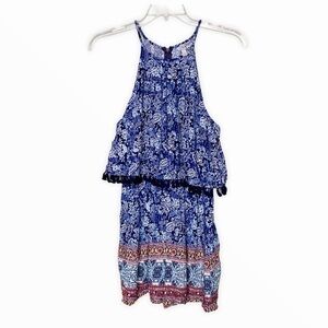 Xhilaration Halter Tassel Accent Romper